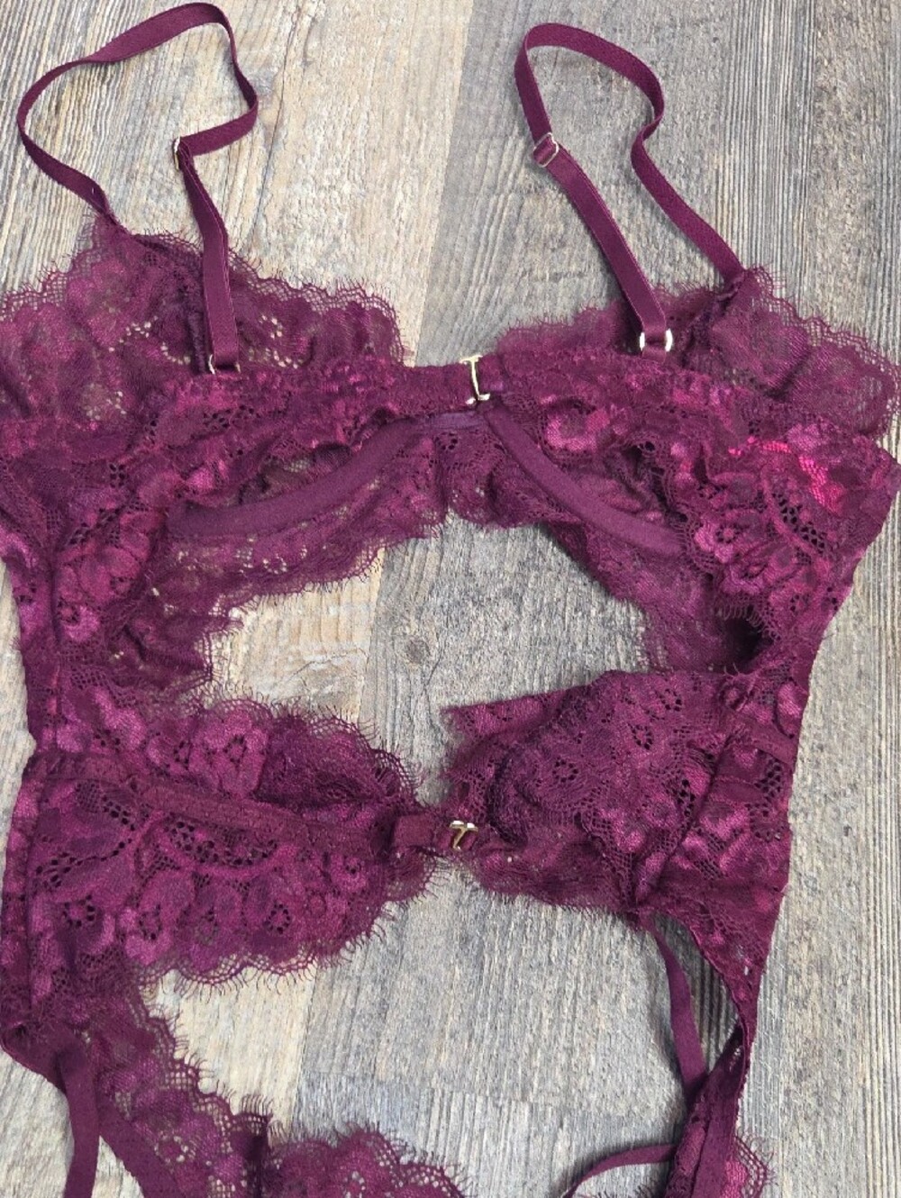 La SENZA Plum Lace Cutout Teddy - Picture 5 of 5